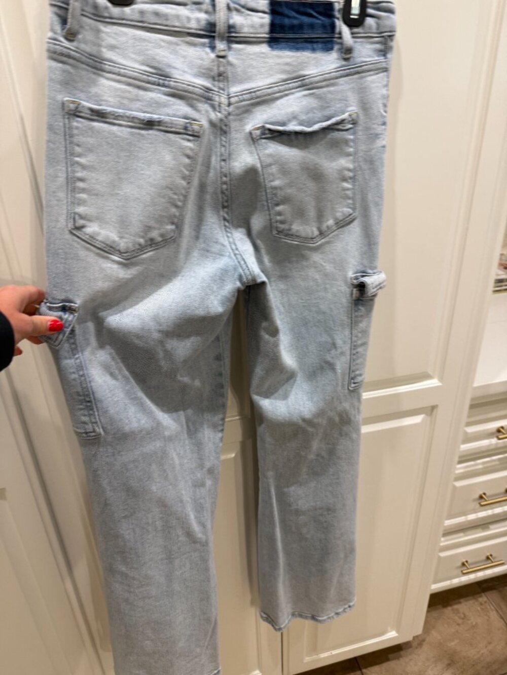 VERVET Denim 90's Vintage Super High Rise Cargo Straight Jeans- - Picture 7 of 7